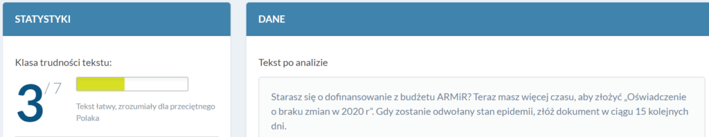 Jasnopis ocenia czy dobrze zredagowaliśmy komunikat dla mieszkańców